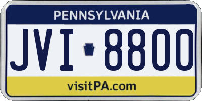 PA license plate JVI8800