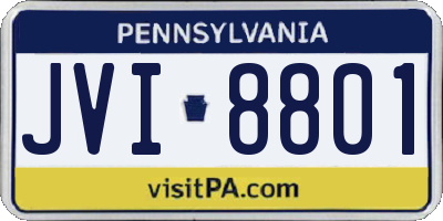 PA license plate JVI8801