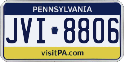 PA license plate JVI8806