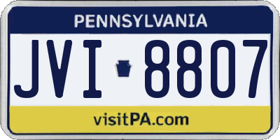 PA license plate JVI8807