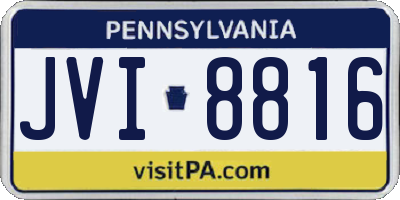 PA license plate JVI8816