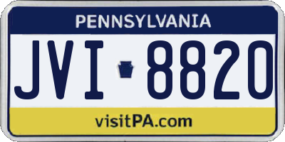 PA license plate JVI8820