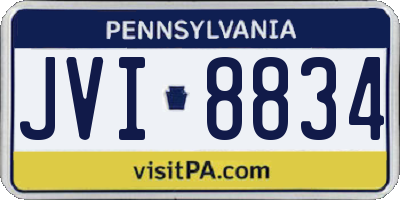 PA license plate JVI8834