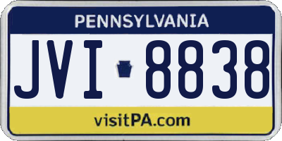 PA license plate JVI8838
