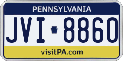 PA license plate JVI8860