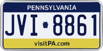PA license plate JVI8861