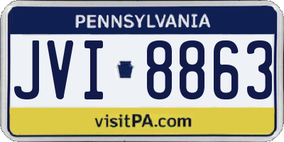 PA license plate JVI8863