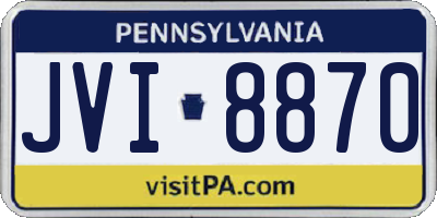 PA license plate JVI8870