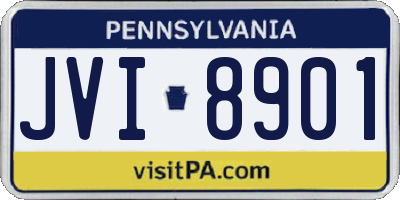 PA license plate JVI8901