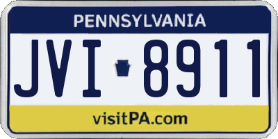 PA license plate JVI8911