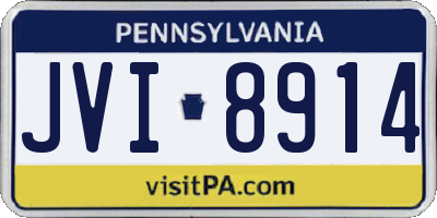 PA license plate JVI8914