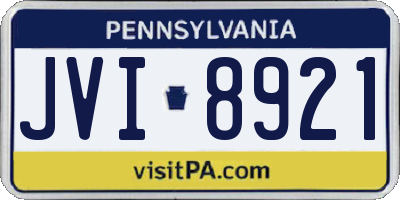 PA license plate JVI8921