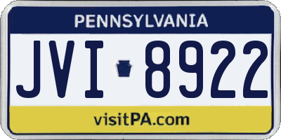 PA license plate JVI8922