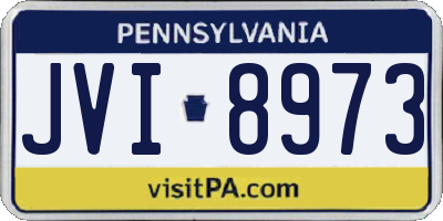PA license plate JVI8973