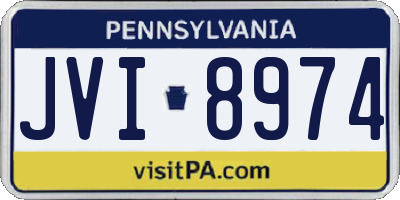 PA license plate JVI8974