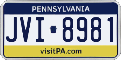 PA license plate JVI8981