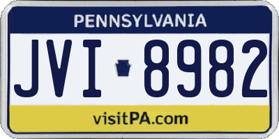 PA license plate JVI8982