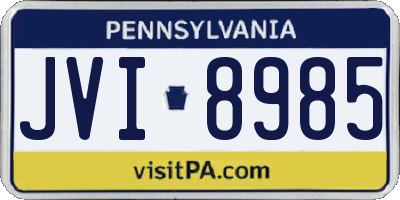 PA license plate JVI8985
