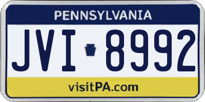 PA license plate JVI8992