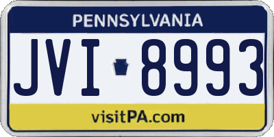 PA license plate JVI8993