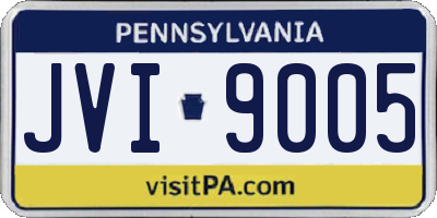 PA license plate JVI9005