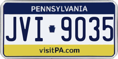 PA license plate JVI9035
