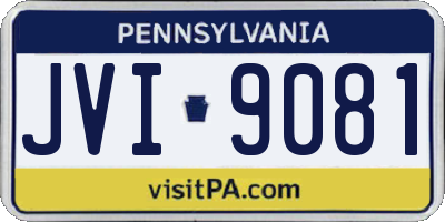 PA license plate JVI9081