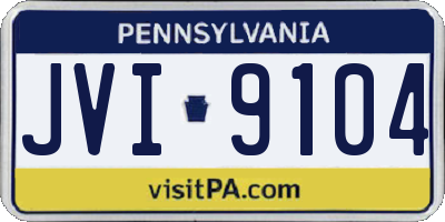 PA license plate JVI9104