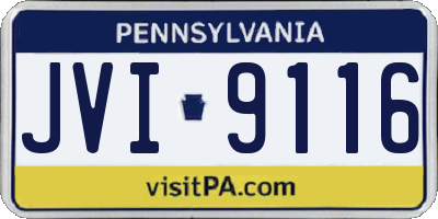 PA license plate JVI9116