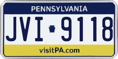 PA license plate JVI9118