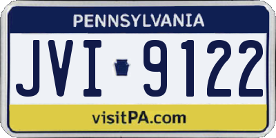 PA license plate JVI9122