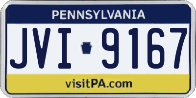 PA license plate JVI9167
