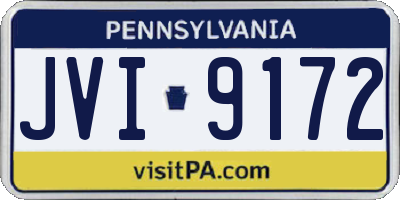 PA license plate JVI9172