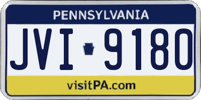 PA license plate JVI9180