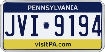 PA license plate JVI9194