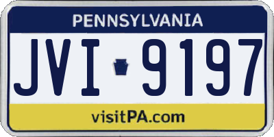 PA license plate JVI9197