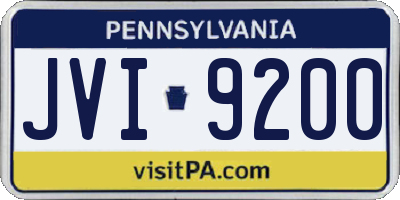 PA license plate JVI9200