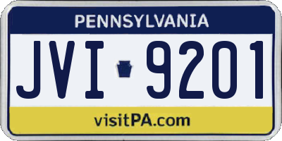 PA license plate JVI9201