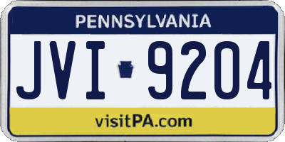 PA license plate JVI9204