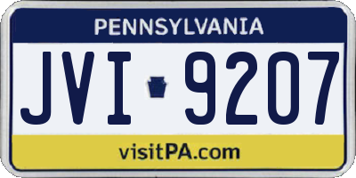 PA license plate JVI9207