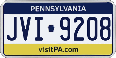 PA license plate JVI9208
