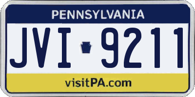 PA license plate JVI9211