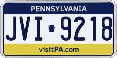 PA license plate JVI9218