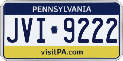 PA license plate JVI9222