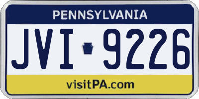 PA license plate JVI9226