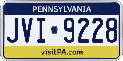 PA license plate JVI9228