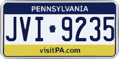 PA license plate JVI9235