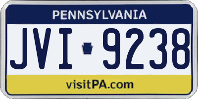 PA license plate JVI9238