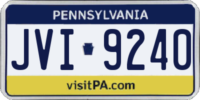 PA license plate JVI9240