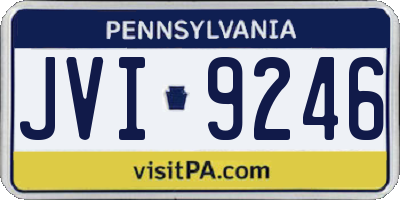 PA license plate JVI9246